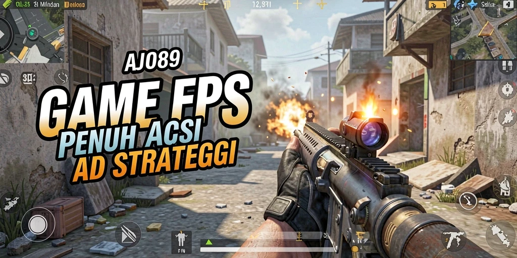 Screenshot AJO89 menunjukkan aksi tembak-menembak yang seru dalam pertempuran.