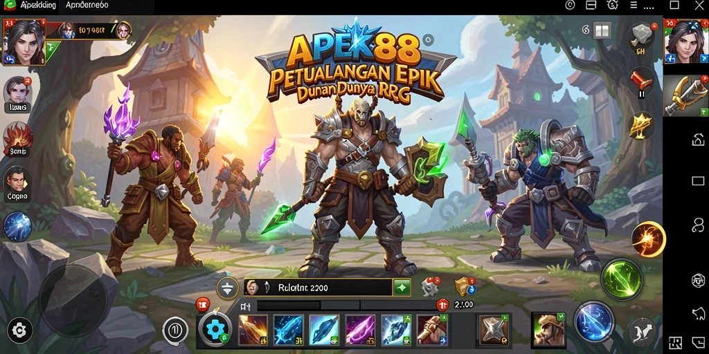 Tampilan gameplay APEK88 yang penuh aksi dan petualangan RPG.