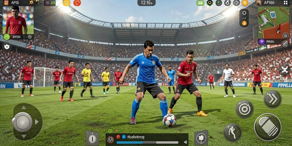 Screenshot API66 menampilkan gameplay mendebarkan dalam pertandingan olahraga.