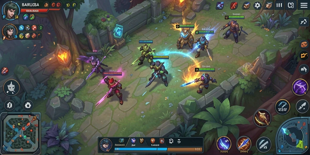Tampilan gameplay seru dalam game MOBA BARU01.