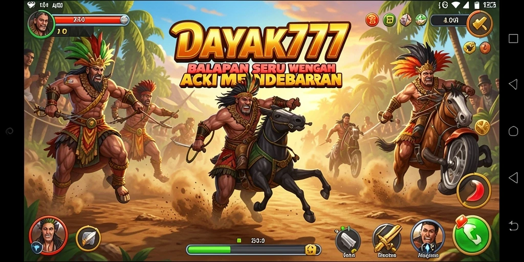 Gameplay seru di DAYAK777 dengan kendaraan balap yang cepat.
