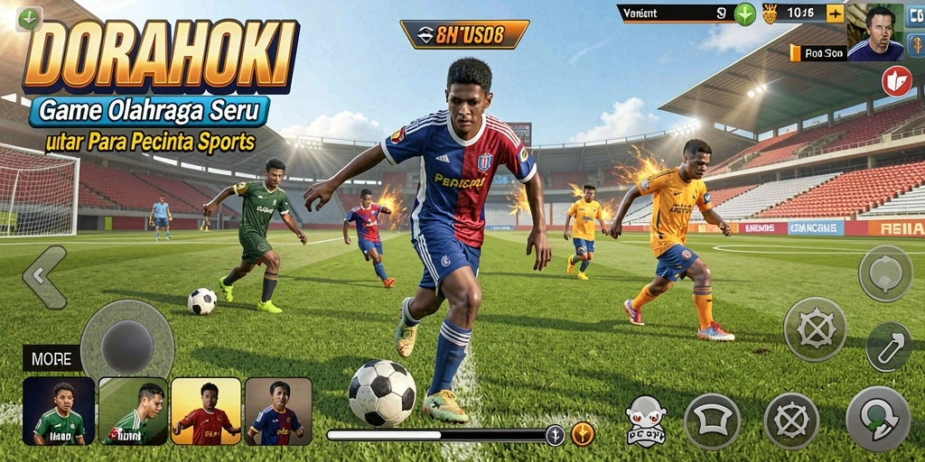 Screenshot gameplay DORAHOKI yang menampilkan pertandingan seru.
