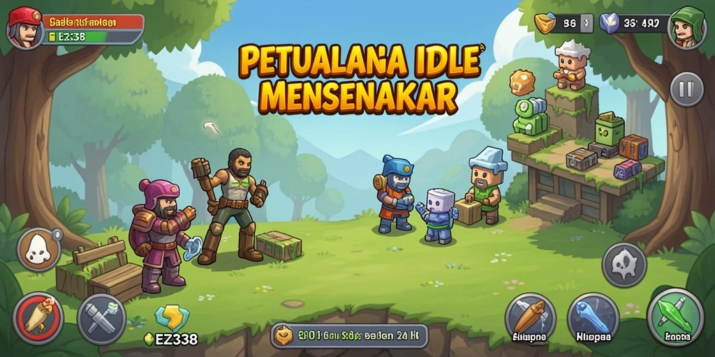 Tampilan gameplay EZ338 yang menarik dan penuh warna.