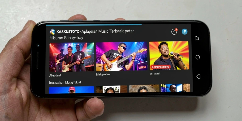 Screenshot utama KASKUSTOTO menampilkan antarmuka aplikasi musik.