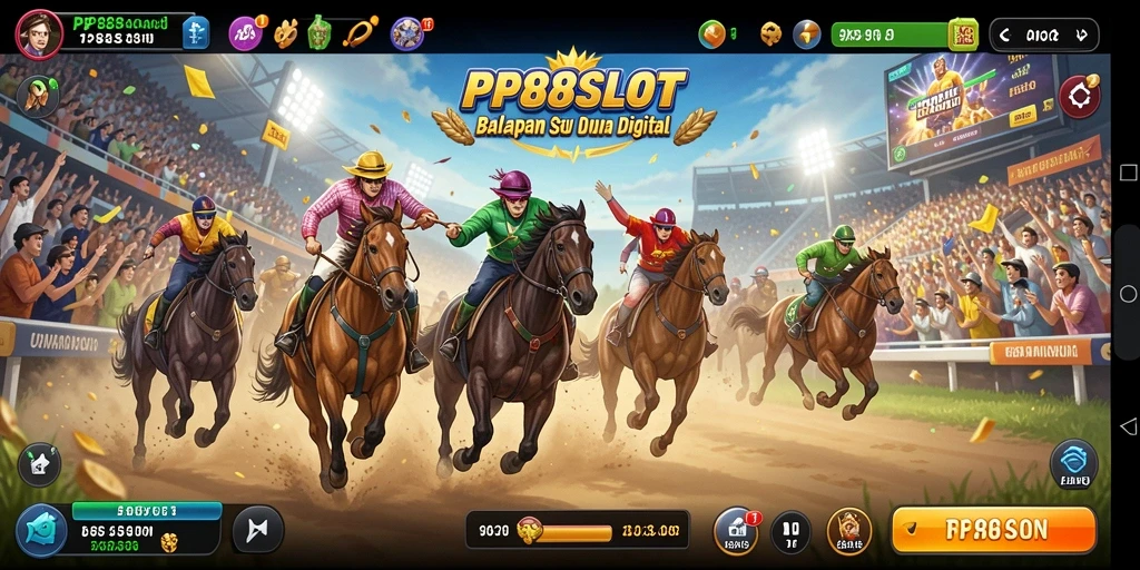 Screenshot utama PP88SLOT menampilkan aksi balapan yang mendebarkan.