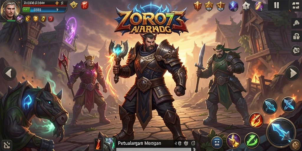 Tangkapan layar gameplay ZORO77 yang menampilkan pertarungan seru.